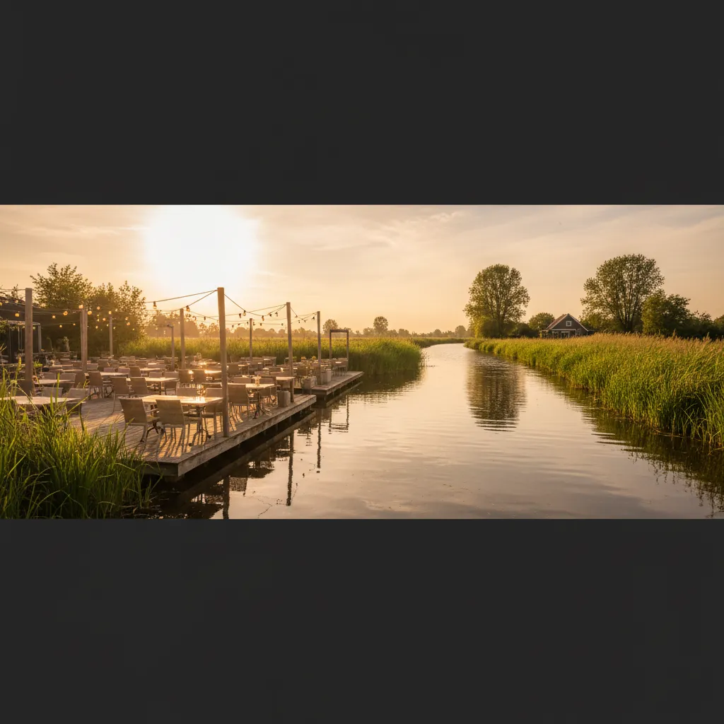 Waterside terras van Brasserie De Otter aan de Nieuwkoopse Plassen